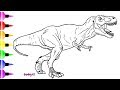 How to Draw a Dinosaur from Jurassic World & Shark Coloring Page ✴