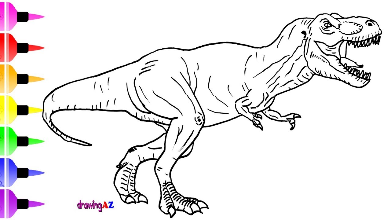 How to draw cute dinosaur cartoon for coloring book and kids 25374330  Vector Art at Vecteezy