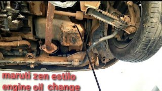 maruti zen estilo engine oil &filter change