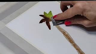 How to paint a palm tree with watercolor