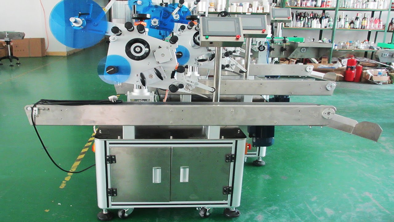 Ruler labeling machine automatic stationary tools labeller equip Flachflaschen Etikettiermaschine