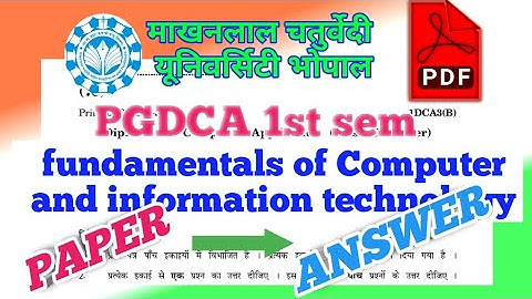pgdca 1st sem fundamentals of computer and information technology paper 2020@missionsuccessno159