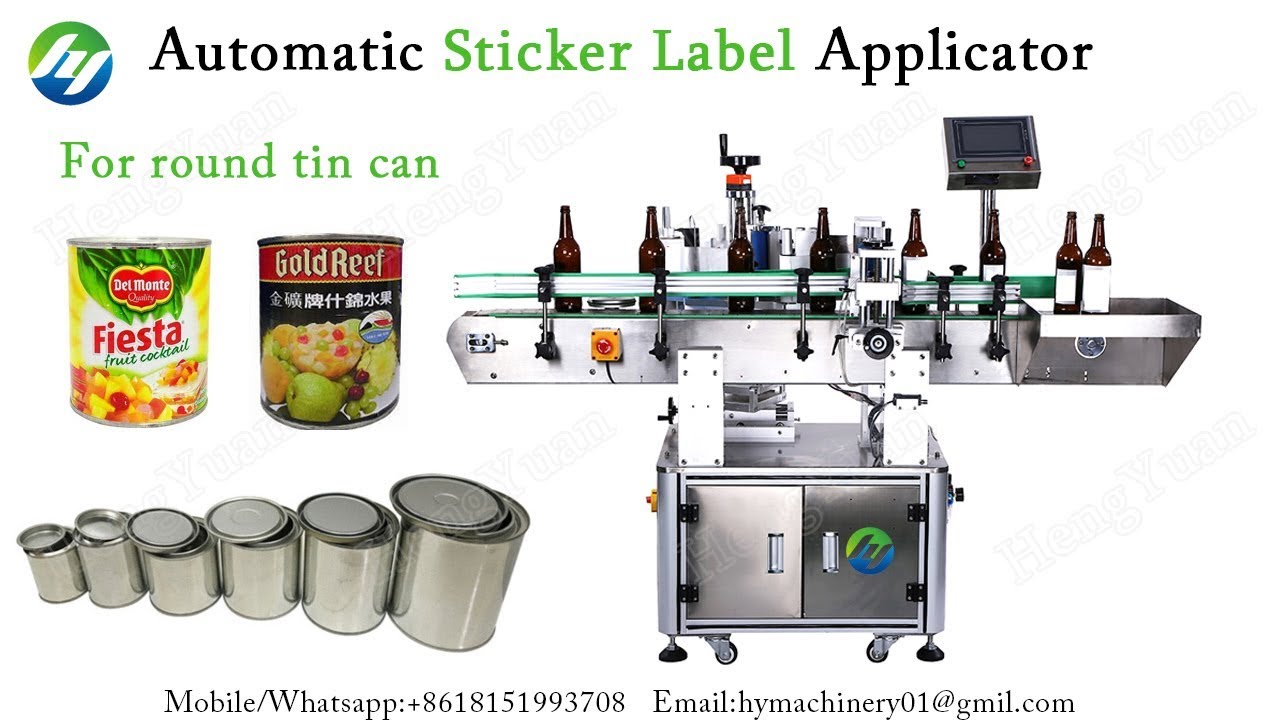 Automatic High Accuracy Self-Adhesive Non-dry Sticker Label Applicator for Round Tin Can Labeler ...