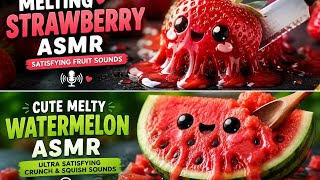 Cute Melty Watermelon ASMR | Ultra Satisfying Crunch & Squish Sounds