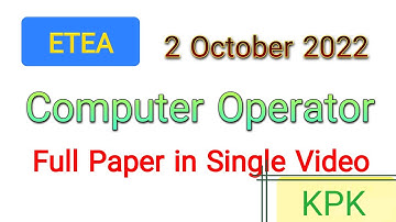 Etea Computer operator full Paper 2 october 2022||