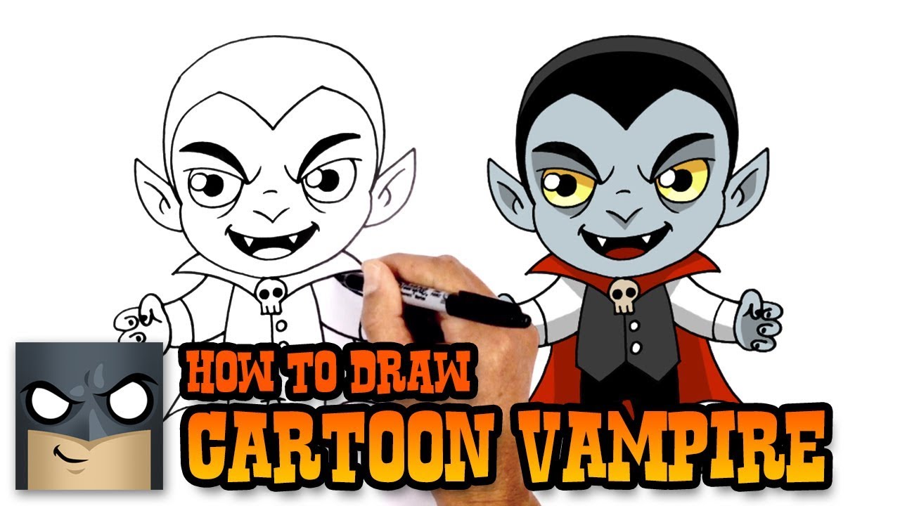 How to Draw a Cartoon Vampires for Halloween with Easy Step by Step Drawing  Tutorial - How to Draw Step by Step Drawing Tutorials