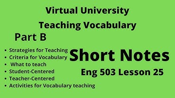ENG 503 Lesson 25 Vocabulary (part 2) in Hindi Urdu