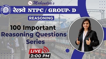 RAILWAY NTPC/ GROUP D SERIES | Reasoning | 100 Important Questions | By Jaishri Mahendras