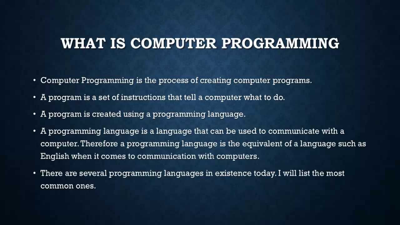  Computer Programming  1 Introduction to computer  