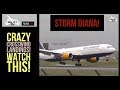 #StormDiana London Heathrow INSANE CROSSWIND LANDINGS!