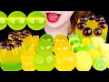 ASMR JEWELRY CANDY SPOON, FRUIT JELLY, CHOCOLATE * YELLOW, GREEN FOOD 먹방 EATING SOUNDS MUKBANG 咀嚼音