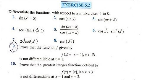 Class 12 | chapter 5 | Continuity and differentiability | EXERCISE 5.2 | NEW NCERT SOLUTIONS | nda