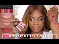 NYX SOFT MATTE LIP CREAM | TRY ON & SWATCHES | BROWN SKIN