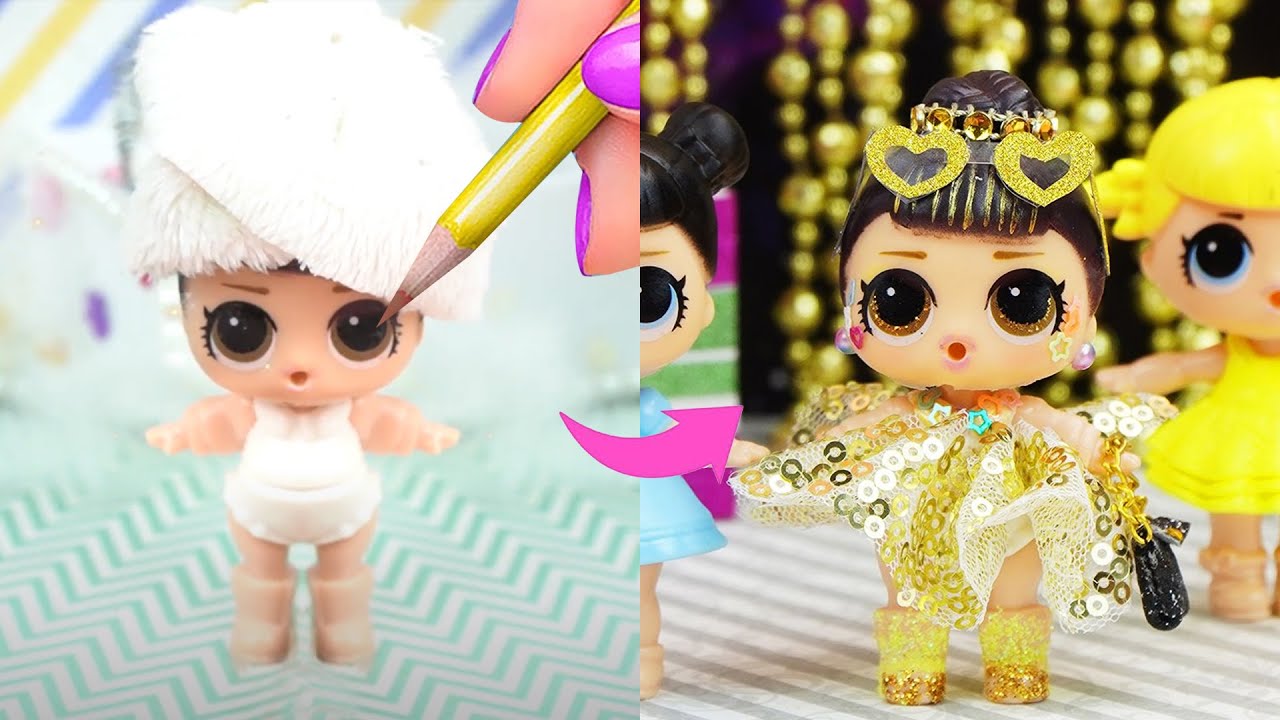 Dolls Dress Up & Makeup for Party ~ 10 DIY LOL Surprise Hacks and