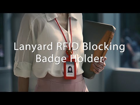 Identification badge holder with double-sided induction 【Lanyard RFID Blocking Badge Holder】｜Bone