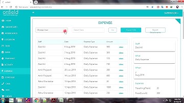 Supervisor - View Expenses of Staff - onfield Employee Attendance & Employee Tracking App