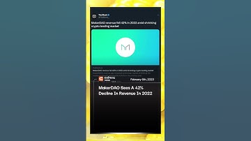 MakerDAO Sees A 42% Decline In Revenue In 2022 | 06 Feb 2023 | Flash News Daily #shorts