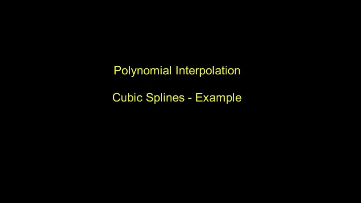 Interpolation - Cubic Splines - example