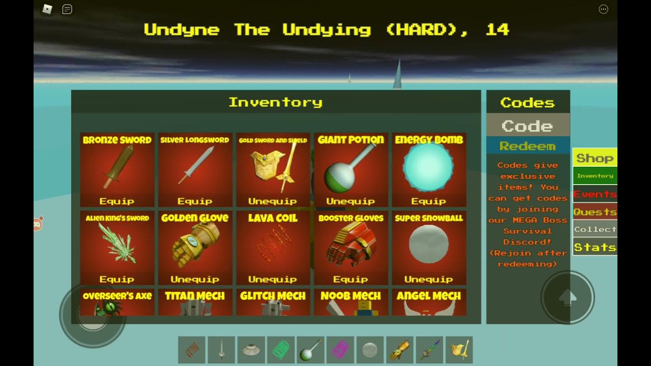 roblox mega boss survival new code (rip) YouTube