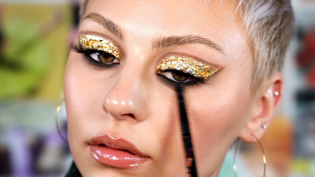 Just some bad ass gold leaf eye makeup YouTube