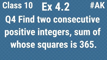 #5 Ex 4.2 class 10 Q4 Quadratic Equations By Akstudy 1024