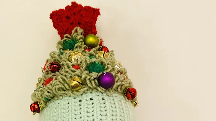 Crochet your own festive Christmas tree hat