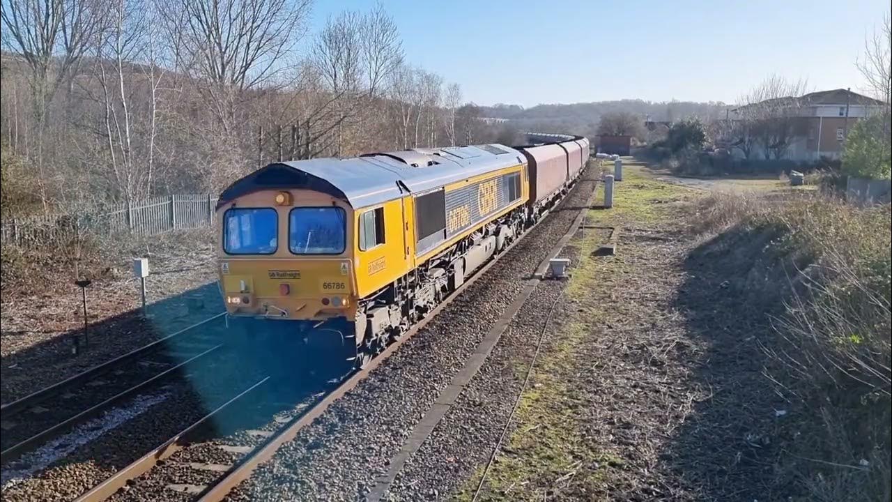 Trains a Conisbrough Station with a late running Northern Belle to