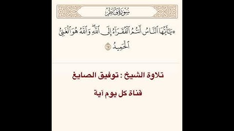 تلاوة الشيخ : توفيق الصايغ