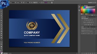 How to Design Name card in Adobe Photoshop Speak khmer,