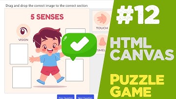 #12 Learn Canvas by creating a puzzle game in JavaScript and PHP | Quick programming tutorial