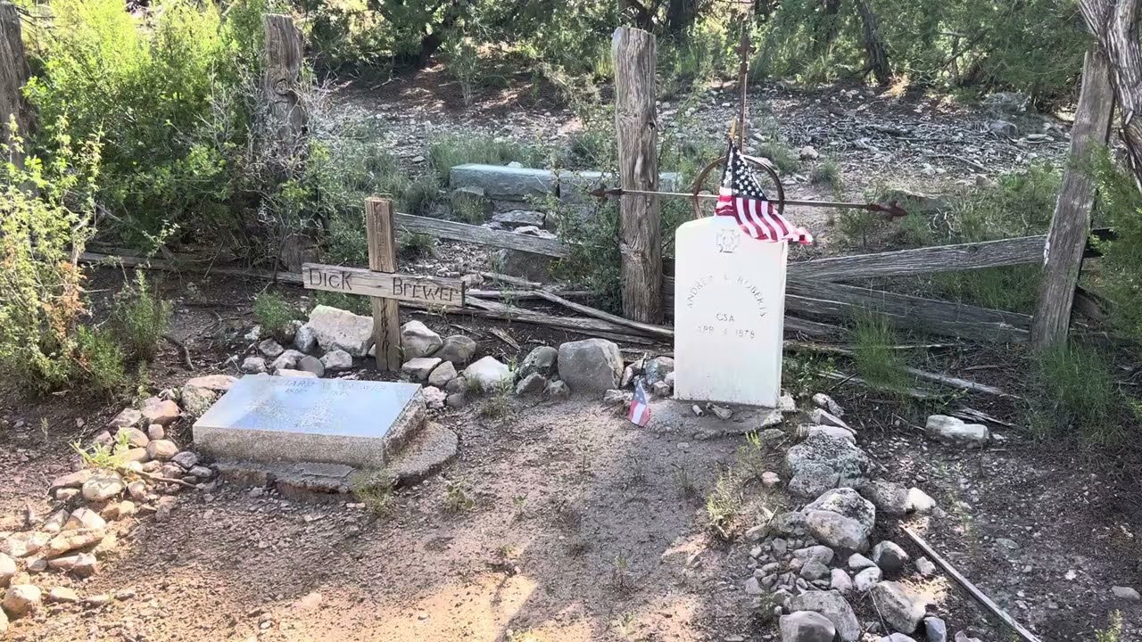 Buckshot Roberts and Dick Brewer’s gravesite. Both died during the Blazers Mill gun fight