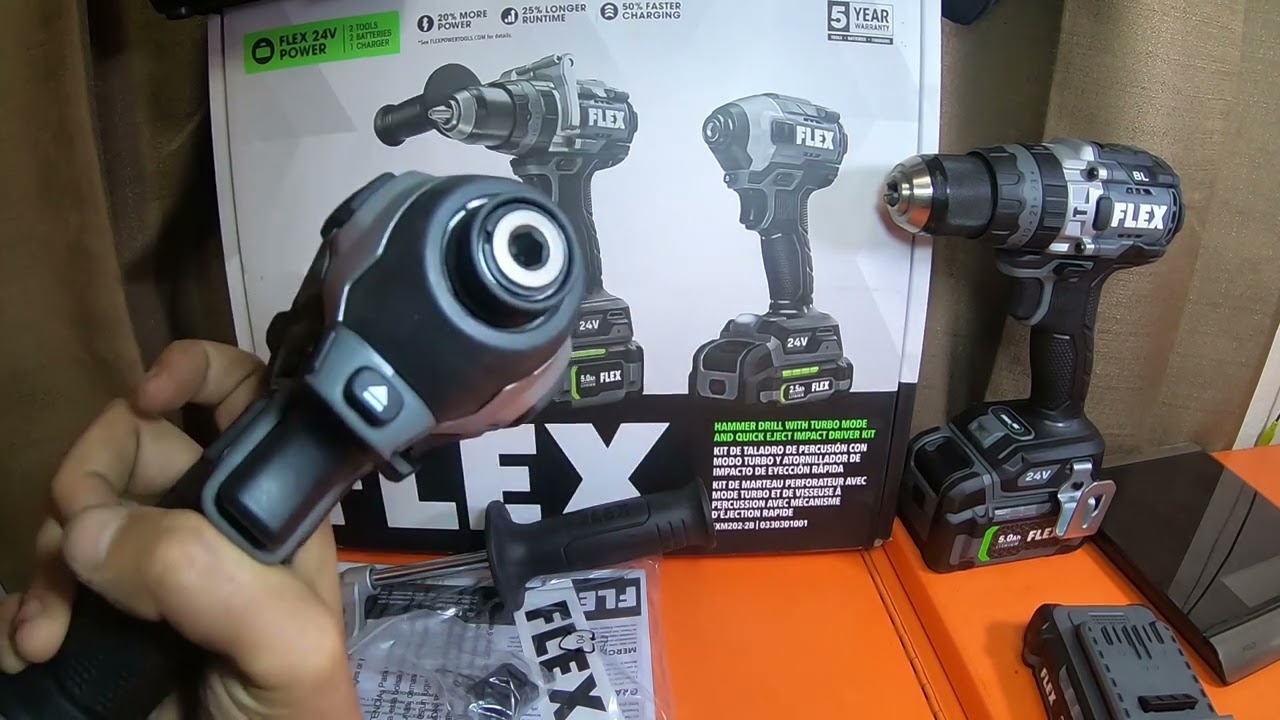 Tools Lowes Flex Hammer Drill N Impact Driver Kit FXM2022B QL Info