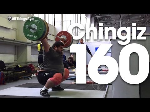 Chingiz Mogushkov 160kg Snatch Double Slow Motion 2016 Russian Weightlifting Championships