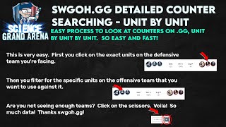 SWGOH GG - Detailed counter searching, unit by unit