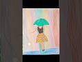 Beautiful drawing of a Girl with umbrella #drawing #coloring #oilpastel #friday #easydrawing