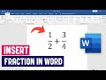 How to Write Fraction in Word
