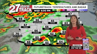 Shower and storm chances for midweek