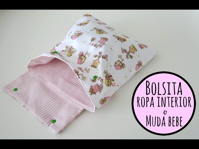 pegamento Por favor exceso Tutorial DIY para hacer una bolsa para la ropa interior o la muda de bebe I  Pinafili films - YouTube
