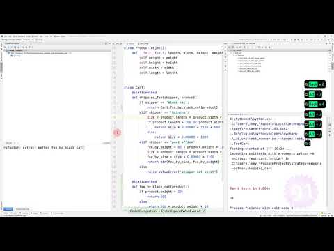 Replace conditional logic with strategy by Python with PyCharm