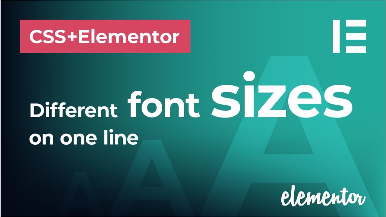 css ขนาดตัวอักษร  New Update  Different font sizes on one line in CSS and Elementor (FREE version)  |  Elementor and CSS tutorial