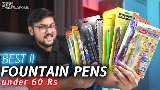 Best Fountain Pen under 60 Rs in India -15+ pens compared | Mega Stationery Haul | Student Yard🔥🔥🔥