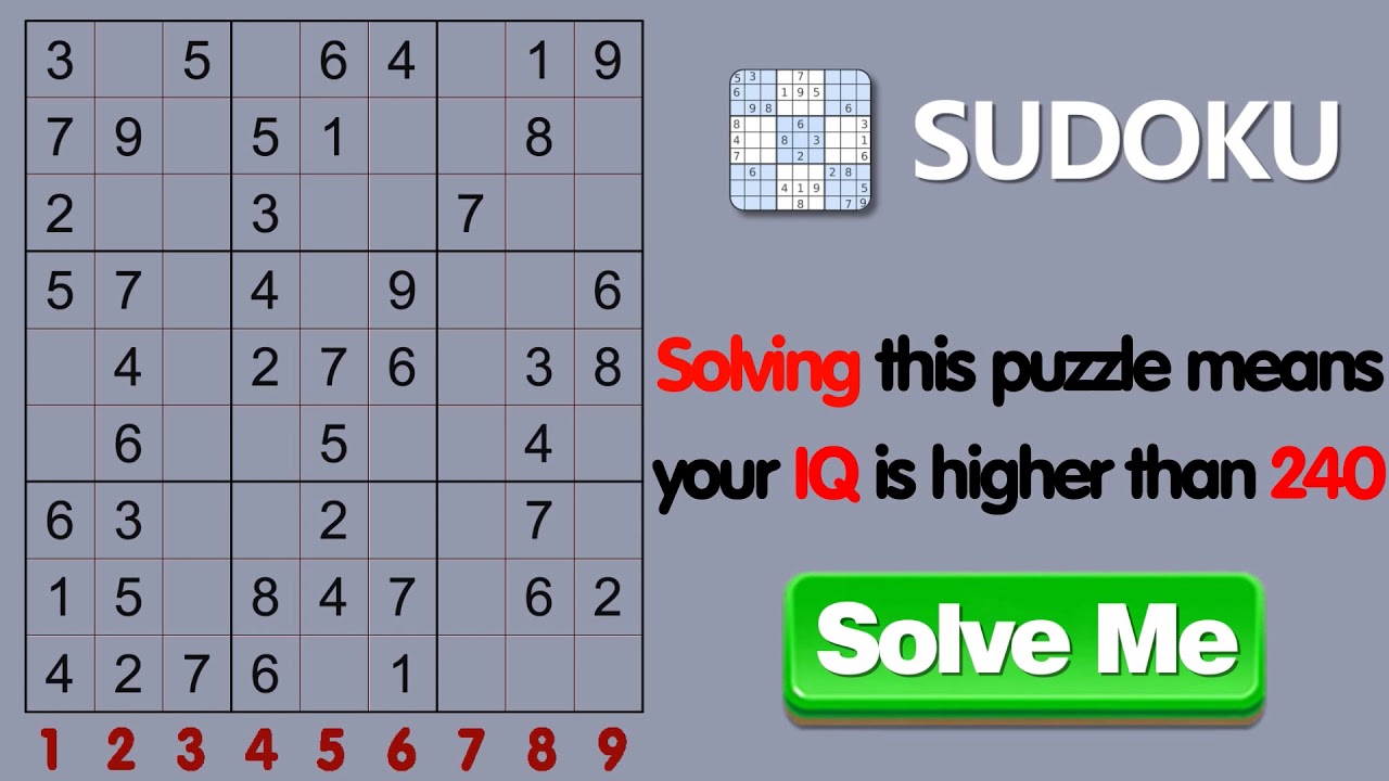 Solving This Sudoku Means Your IQ Is Higher Than 220 YouTube