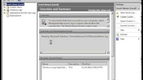 Export/Import and the Event Viewer