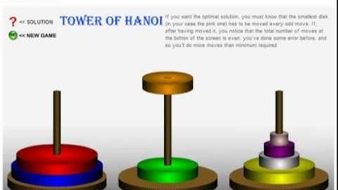 Tower of Hanoi 8 Disks Solved