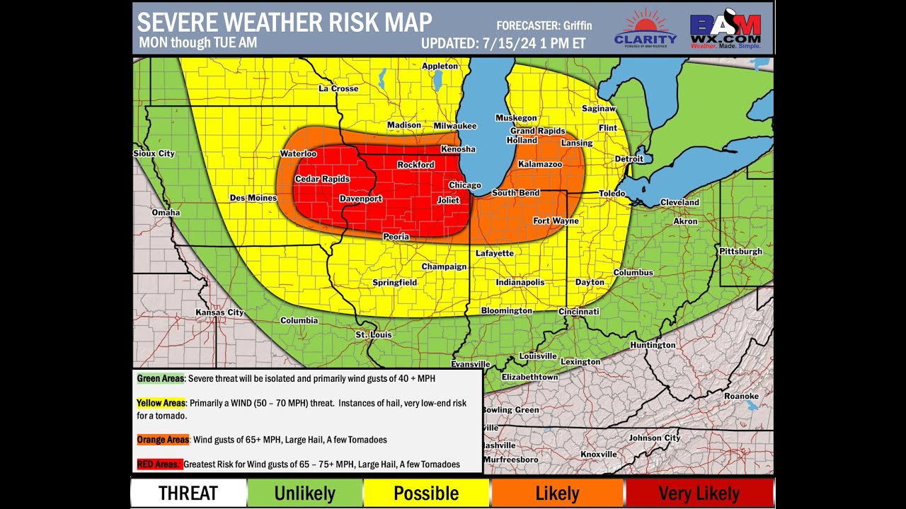 Severe Weather LIKELY tonight for parts of the Midwest. - YouTube