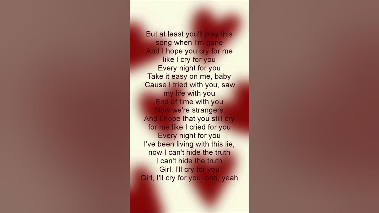 Cry For Me - The Weeknd #lyrics #theweeknd #cryforme