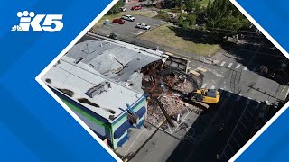 Demolition in downtown Enumclaw draws a crowd