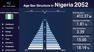 Nigeria  Changing of Population Pyramid & Demographics (19502100)