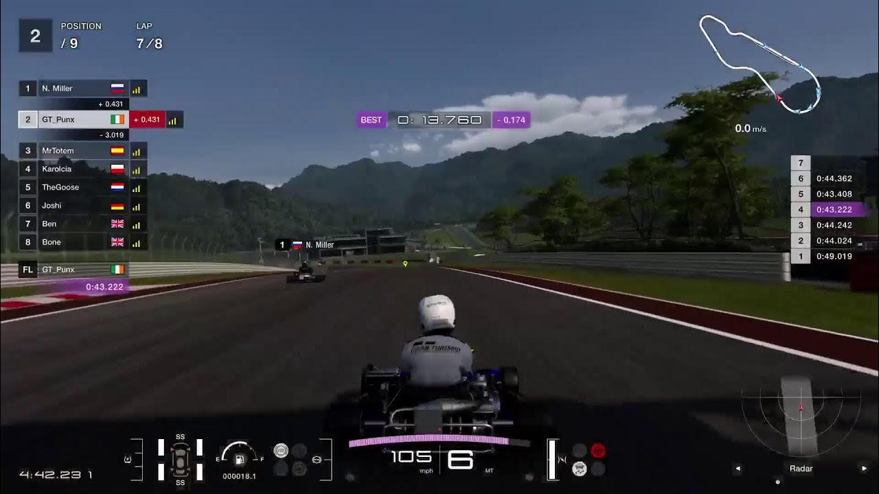 GT7 livestream daily race. Go kart first tries. 2nd race was epic
