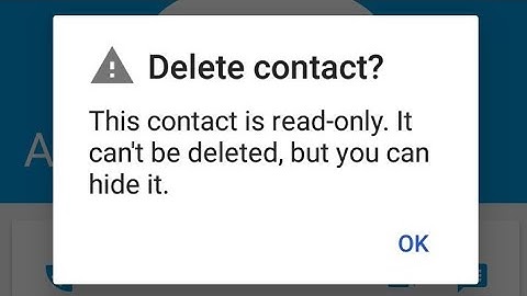 This Contact Is Read Only. It Can